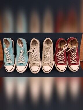 3 Pairs Converse Women’s Low Top Lace-Up Sneakers Sz 6
